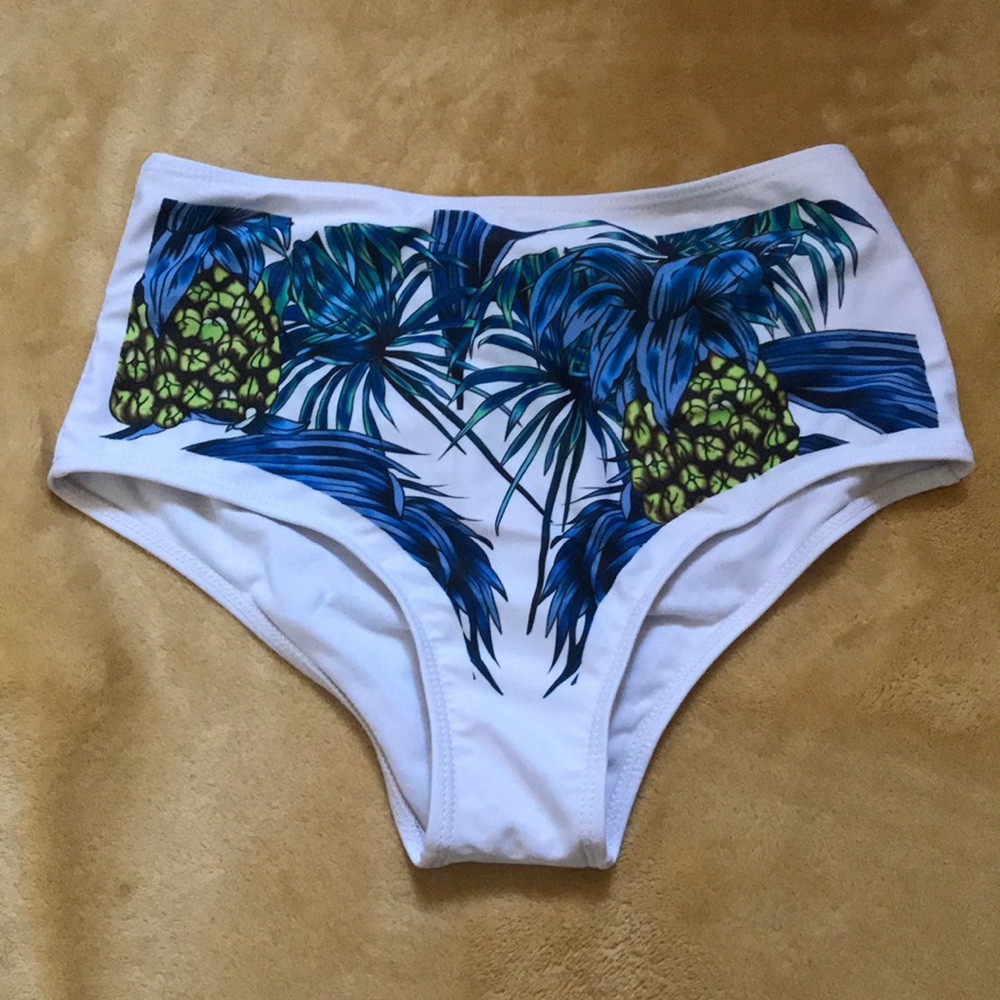 Pineapple swim suit bottom high waisted